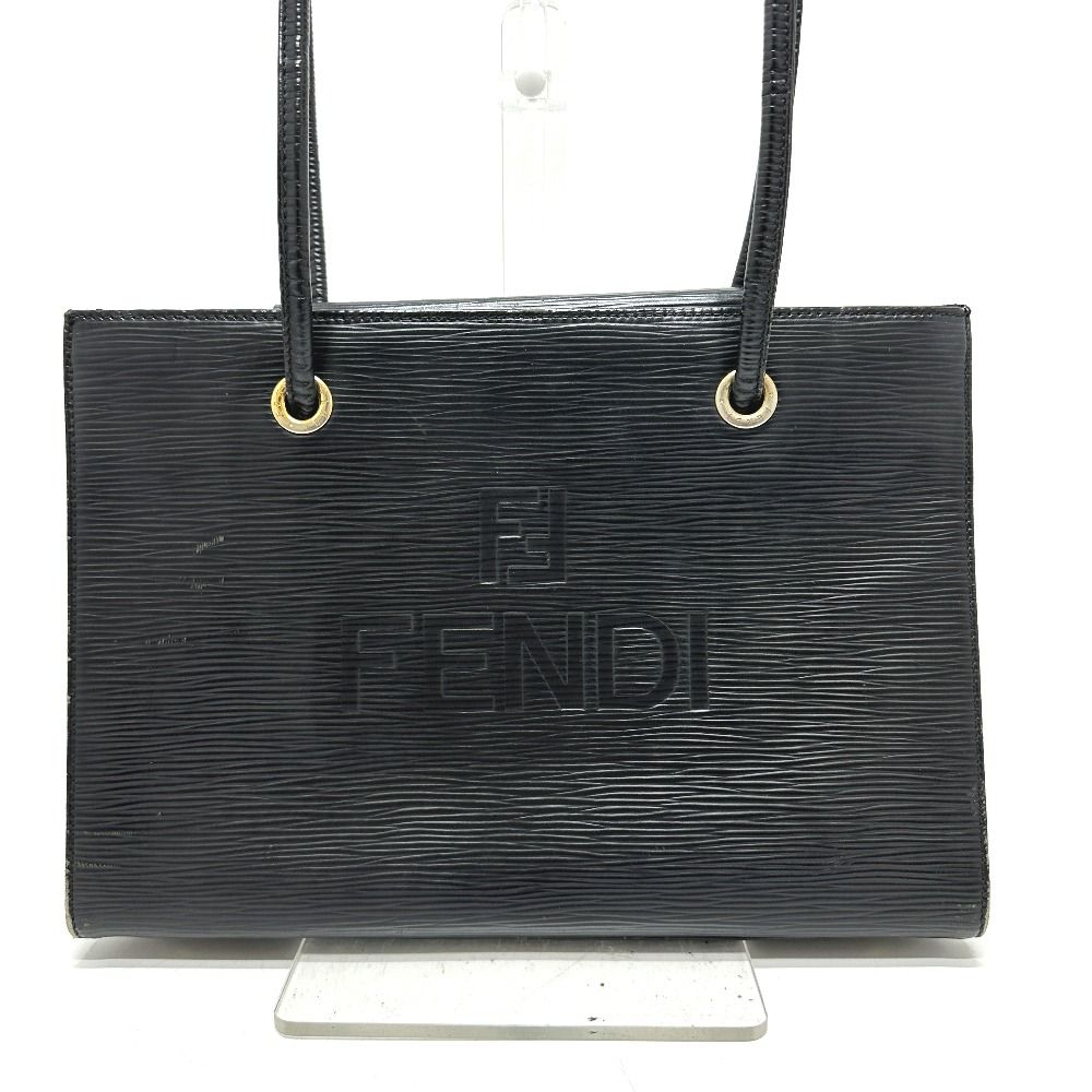 FENDI フェンディ ショルダーバッグ ロゴ レザー ブラック - メルカリ