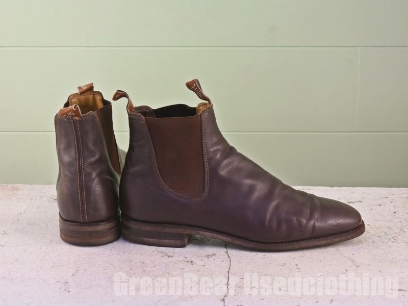 オーストラリア製 R.M.Williams ビンテージ サイドゴアブーツ 良い味 黒 ブラック メンズ 7G 25cm Z200 古着  サイドゴアブーツ オーストラリア製 7G メンズ25.5