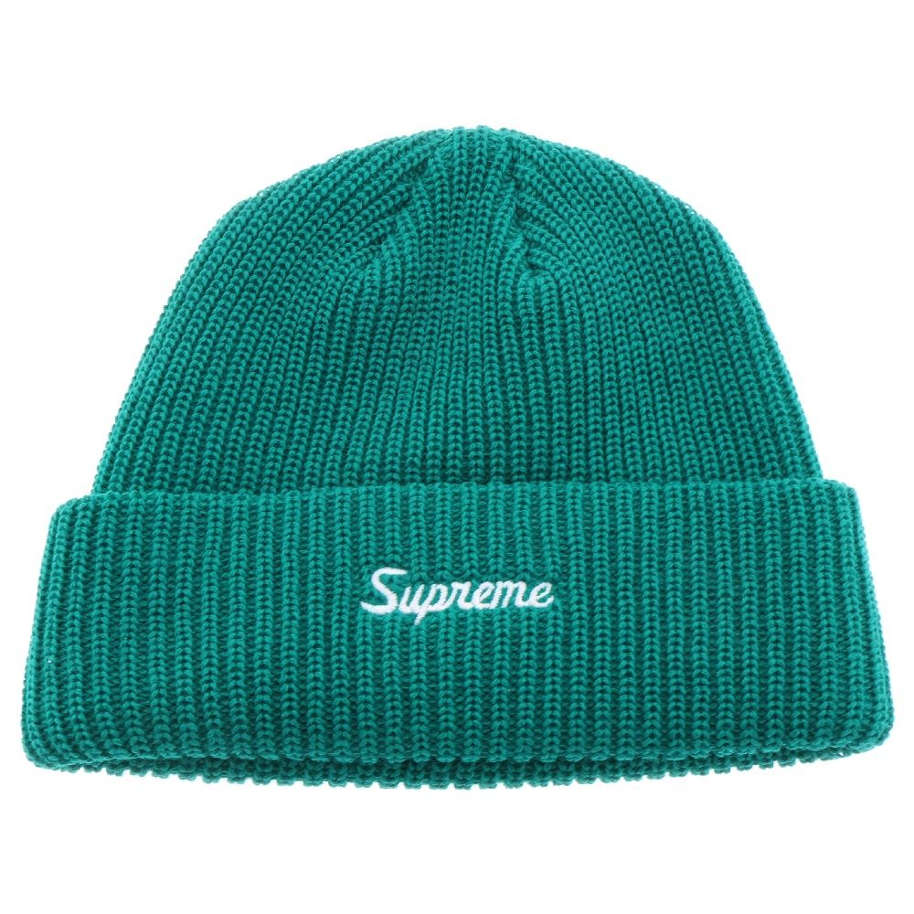 SUPREME (シュプリーム) 20AW Loose Gauge Beanie ルーズゲージ ロゴ刺繍 ビーニー ニットキャップ 帽子 グリーン