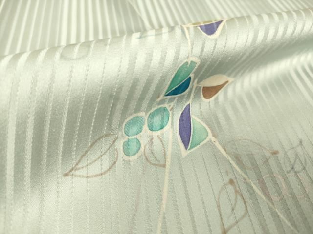 平和屋着物▽染色作家 斉藤三才 小紋 単衣 南天文 手描き 正絹 逸品