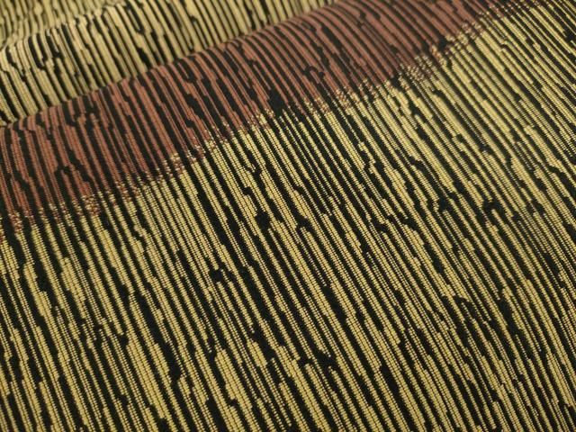 平和屋着物○西陣 荒塚一三作 全通柄袋帯 かきしぶ染 霞文 証紙
