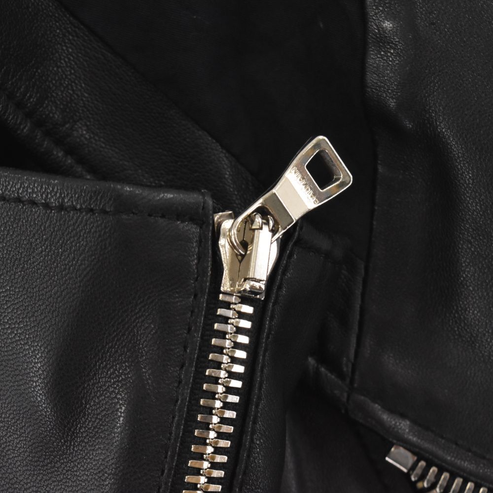 BALMAIN (バルマン) フーデッドラムスキンライダースジャケット