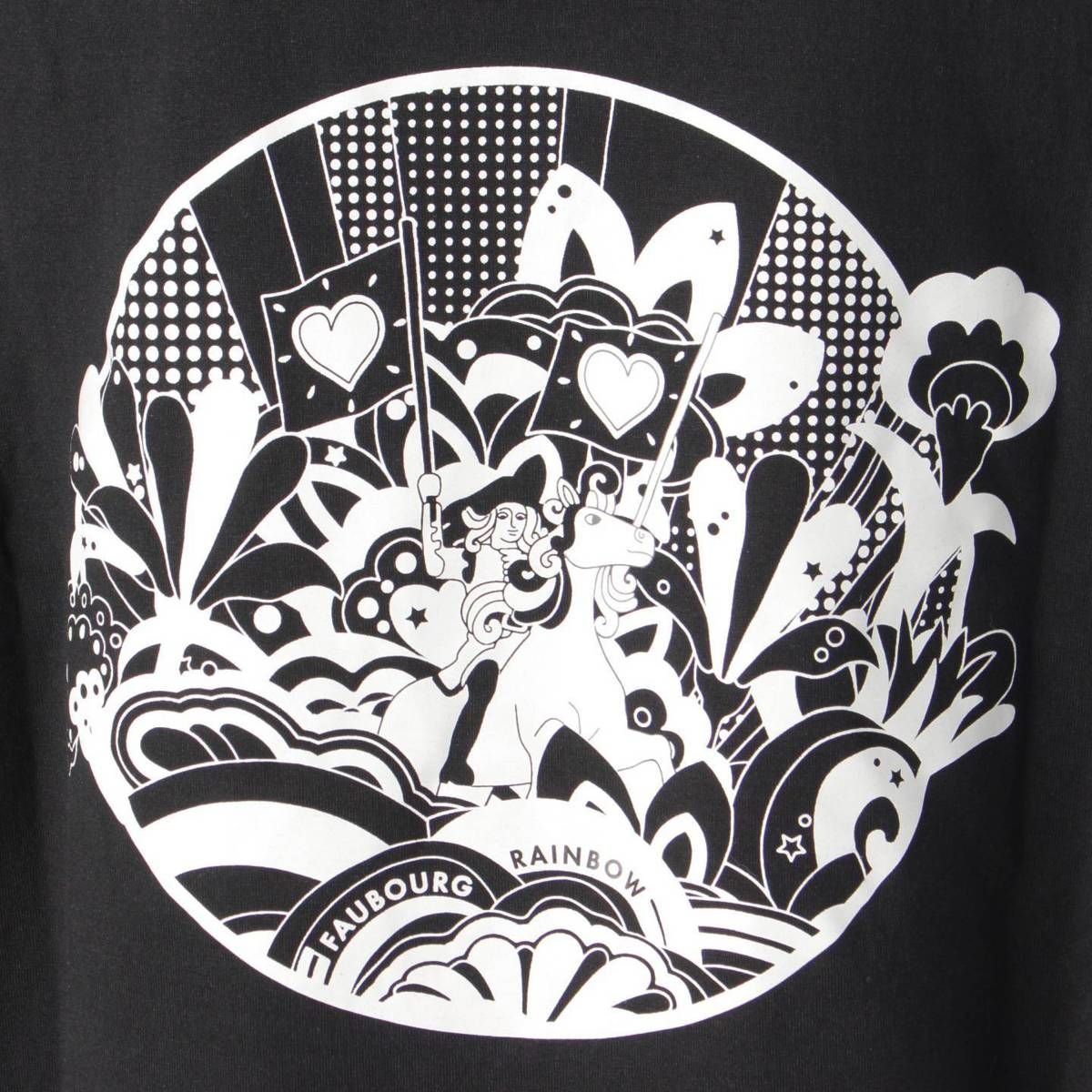 売り切り価格❗️エルメス♡フォーブルレインボー♡tシャツ♡38♡美品 エルメス フォーブルレインボー コットン Tシャツ ブラック