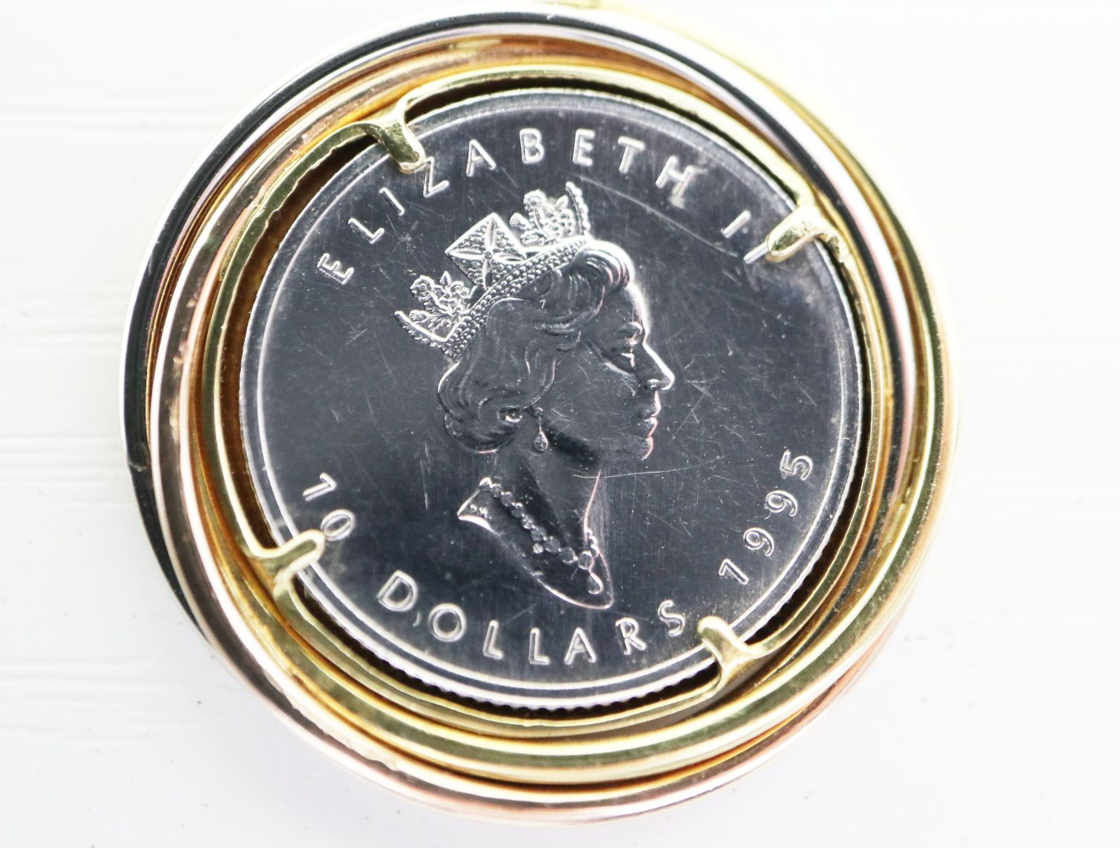 プラチナ カナダコイン 1/4OZ ペンダントトップ K24 純金 人気の メイプルリーフ 金貨 1/4oz