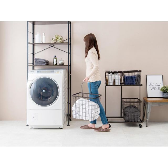 萩原 Hagihara ランドリーラック ダークブラウン KR-3946DBR 新生活 一人暮らし デザイン おしゃれ インテリア 家具 NEXPOTALLINN_EU