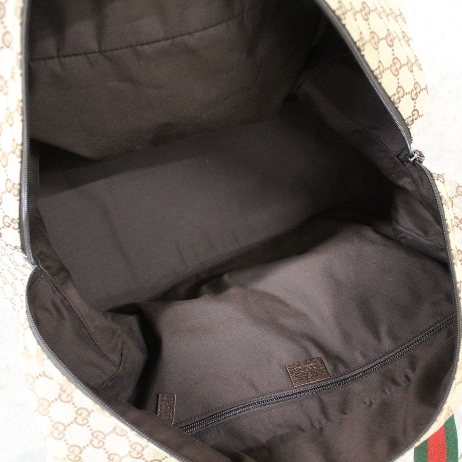 【GUCCI】ボストンバッグ　ビジネスバッグ　シェリーライン　スエード　ブラック GUCCI】ボストンバッグ ビジネスバッグ シェリーライン スエード