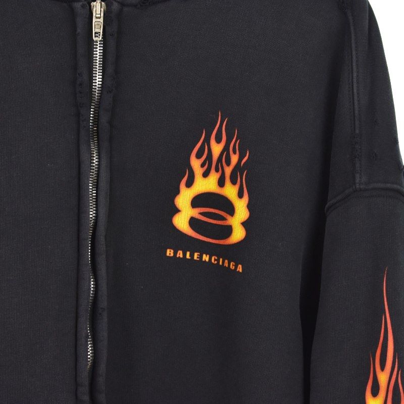 バレンシアガ BALENCIAGA 24SS BURNING UNITY ZIP-UP HOODIE