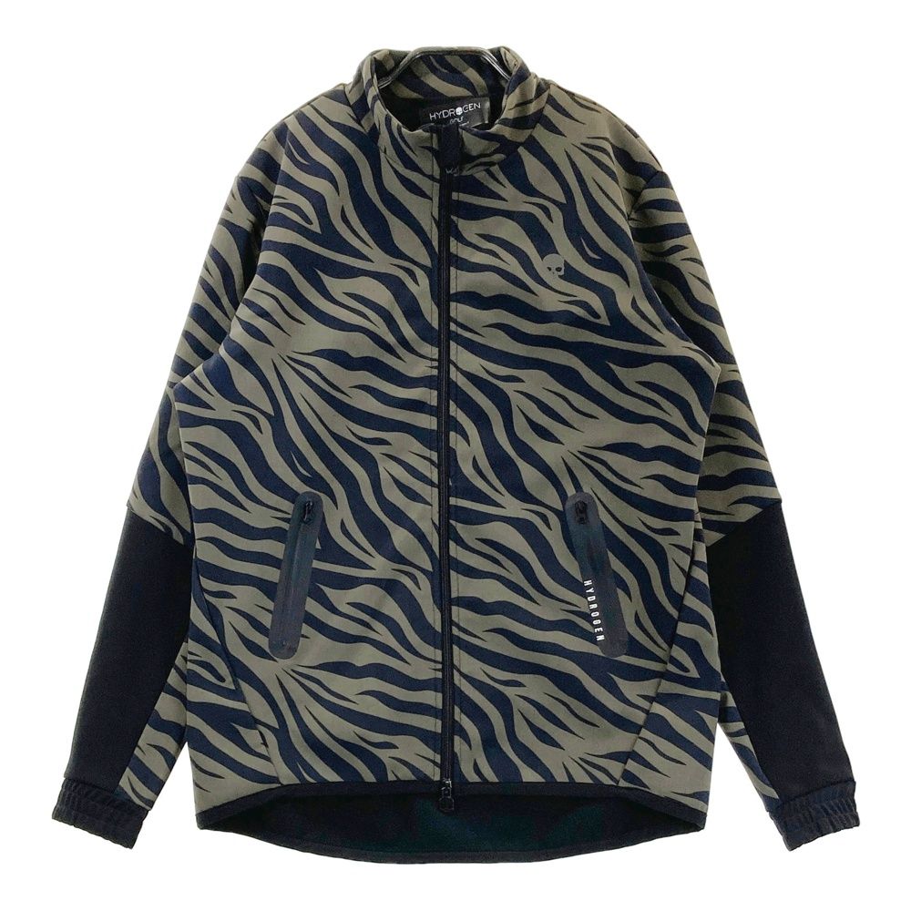 サイズ LARGE HYDROGEN GOLF ハイドロゲン ゴルフ 裏フリース ジップジャケット ゼブラ柄 カーキ系 240101505381 ゴルフウェア メンズ ストスト
