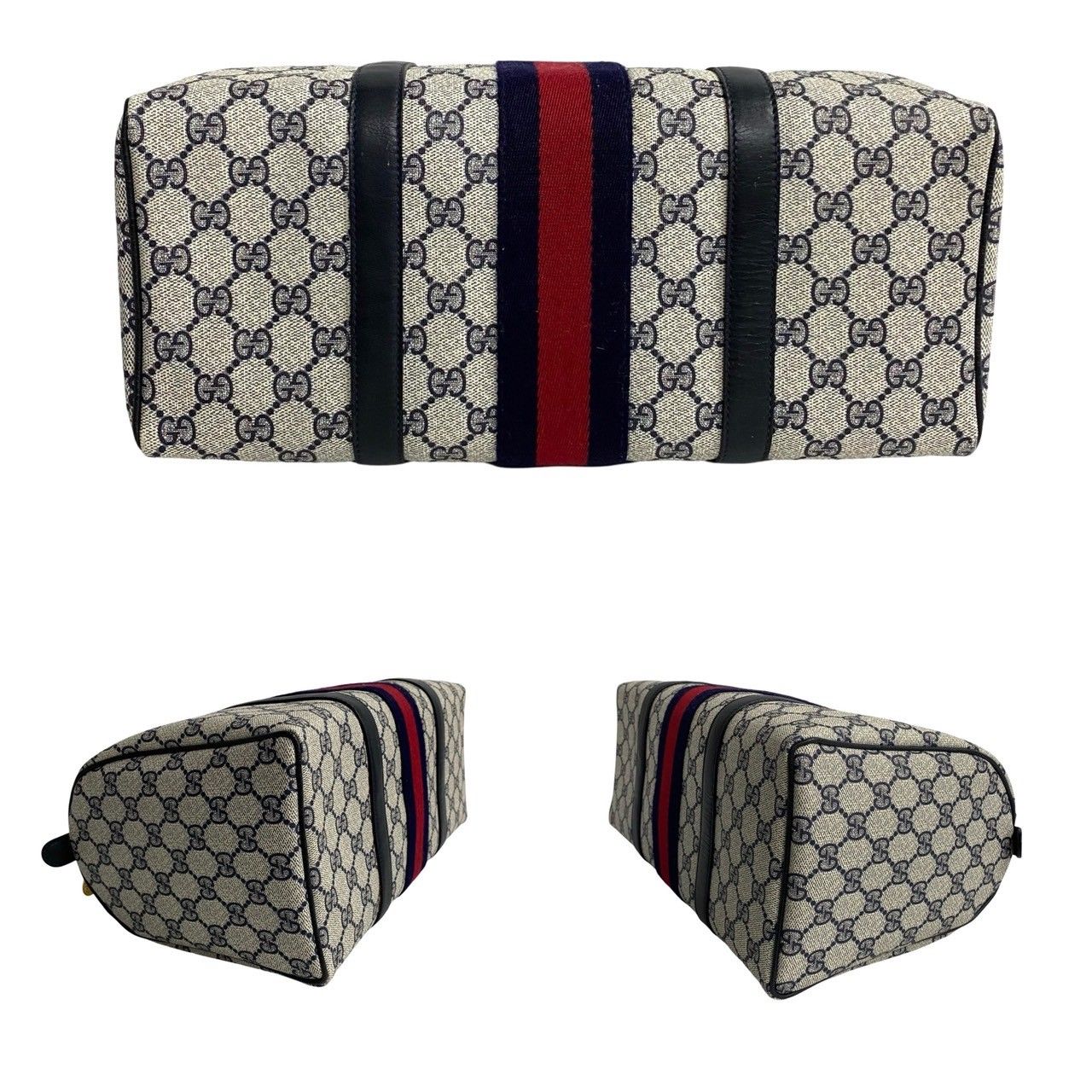 ヴィンテージ☆グッチ☆オールド☆ボストンバッグ☆シェリーライン☆GG柄☆ネイビー ヴィンテージ☆グッチ☆オールド☆ボストンバッグ☆シェリーライン☆GG