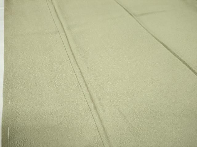 平和屋着物 京加賀友禅 百貫達雄 色無地 百貫百選 加賀乃梅染 松竹梅地紋 抹茶色 反端付き 正絹 CAAW8030yc MERCADOAVALIA_COM_BR