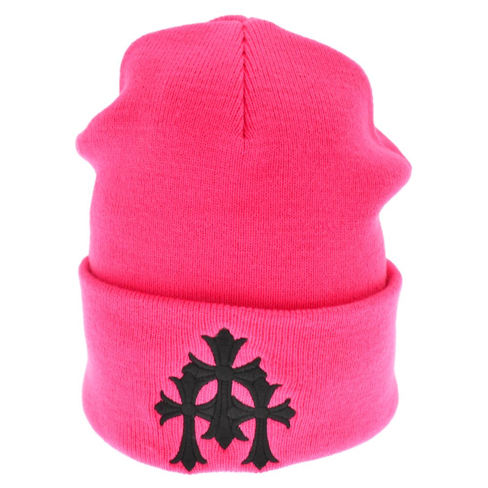 CHROME HEARTS (クロムハーツ) Cemetery Cross Beanie Neon Pink