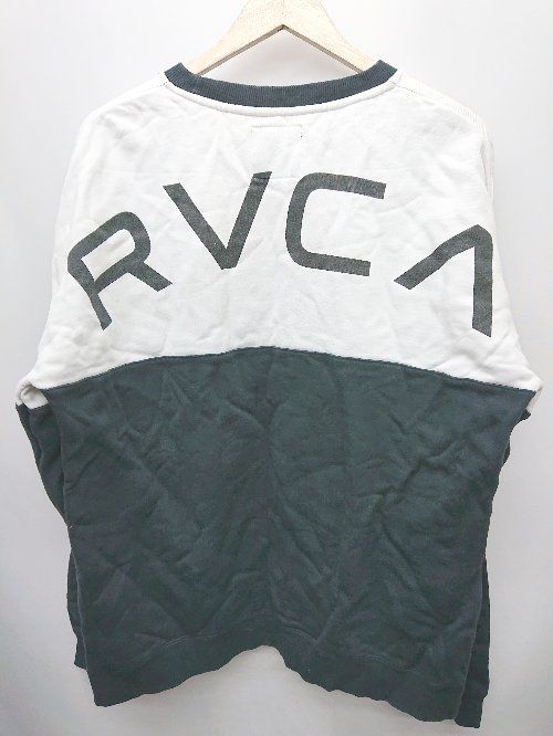 ◇ RVCA ルーカ 長袖 トレーナー サイズS ブラック ホワイト メンズ P  【1407260037316】