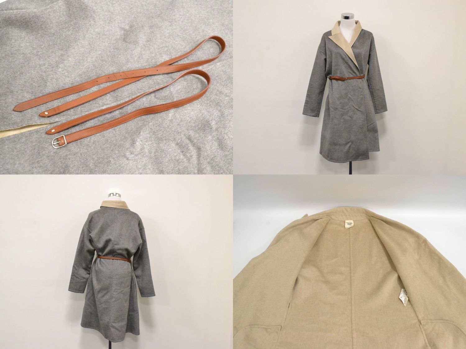 エルメス ロング コート ガウン アウター 38 カシミア 100% レディース