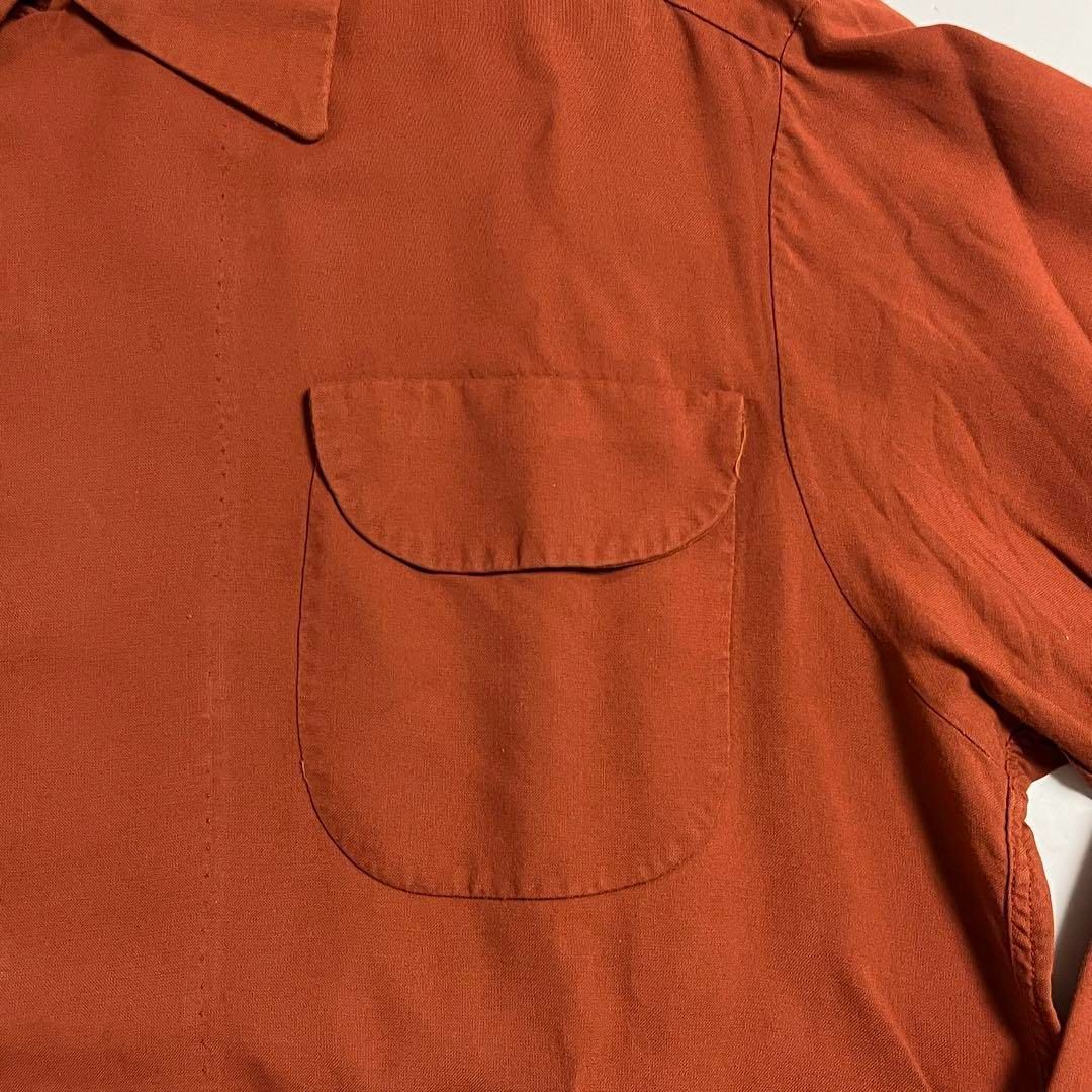 50s】vintage レーヨン オープンカラーシャツ 袋縫い 大きめ