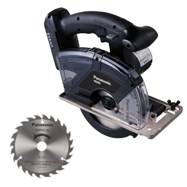 EXENA 充電パワーカッター135 デュアル 14.4V 18V対応 本体のみ 木工刃付 電動工具 切断 コードレス 丸ノコ マルノコ 防塵 耐水 IP56 タフ 深さ調整機能 簡単着脱 LEDライト付 金工切断 木工切断 建築現場 作業場 高所作業 ブ