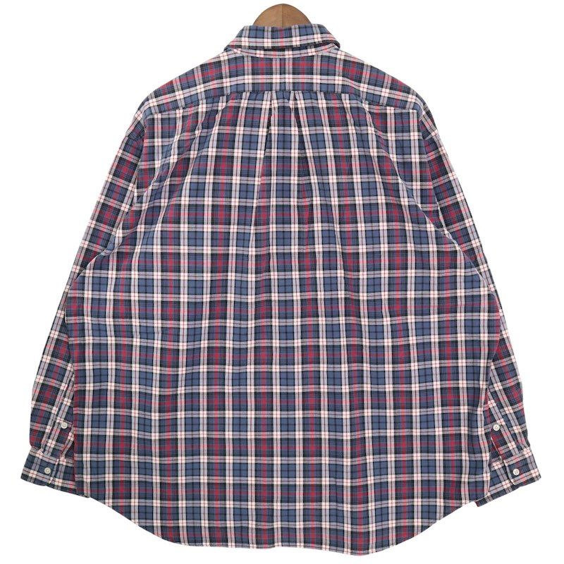 ラルフローレン 長袖シャツ 2XL グレー チェック ボタンダウン グレー ラルフローレン メンズ 2XL チェック 古着 ボタンダウン