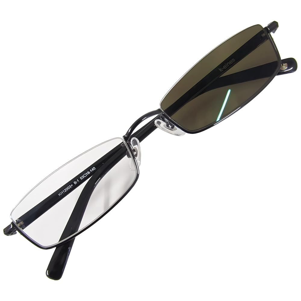 K-eines おしゃれな 伊達 眼鏡 アンダーリム メタル メガネフレーム 逆 ナイロール UV ブルーライト カット (ピンク/ライラッ