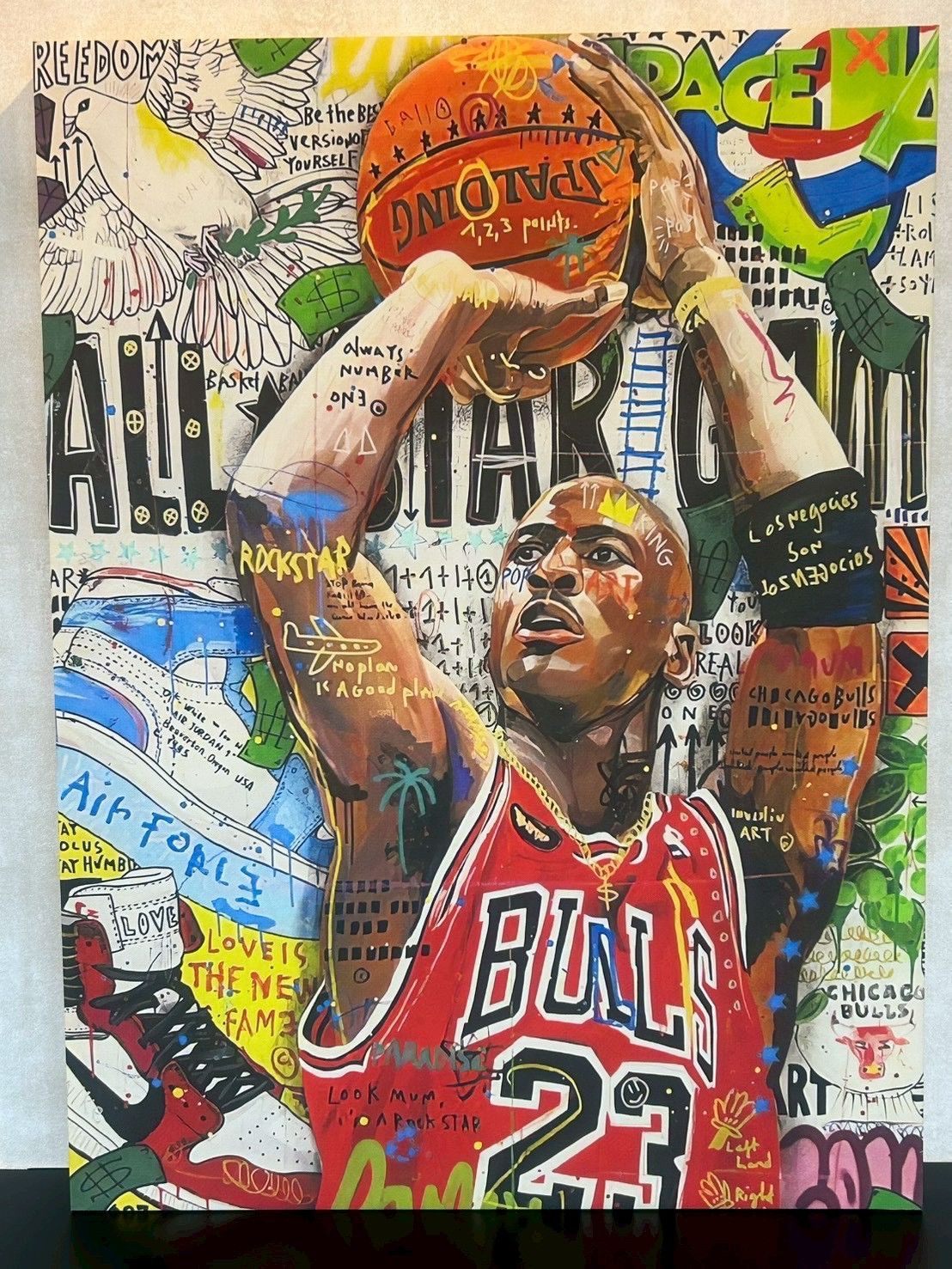 A グラフィックアート キャンバス絵画 バスケットボール マイケル ジョーダン 背番号２３