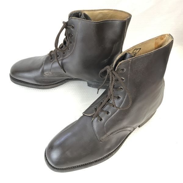 90s/F1 1992/イタリア製★T46 DERISI SUD★軍/ミリタリー/ショートブーツ【46/28.5-29.0/茶/BROWN】サービスシューズ/Vintage◆pWB87-3 #BUZZBERG