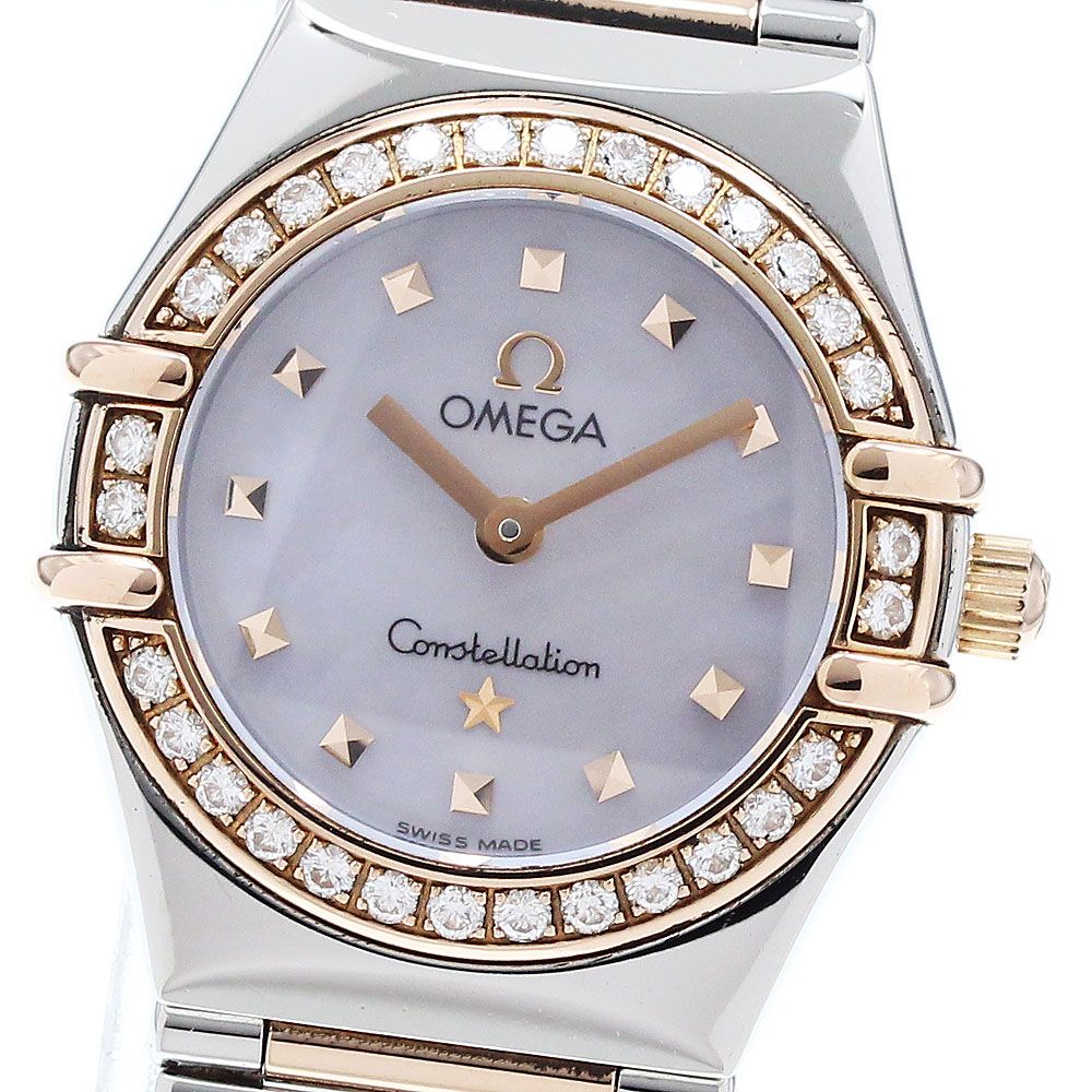 オメガ OMEGA 1368.73 コンステレーション ミニ マイチョイス ダイヤベゼル PGコンビ クォーツ レディース _912776