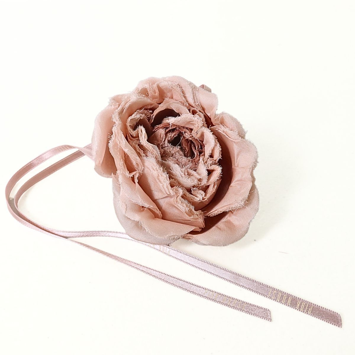 PINK HOUSE 薔薇コサージュ　大輪 ピンクハウス☆薔薇一輪とリボン コサージュ ベージュホワイト系