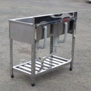  2 アズマ 業務用 ステンレス 2槽 シンク W 90 D 45 H 80 9 cm 厨房 KP 900 その他 キッチンツール