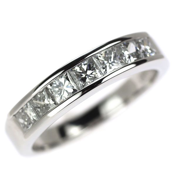 値下げしました❗️PT900プリンセスカット1ct１文字ダイヤモンドリング Pt900 プリンセスカット ダイヤモンド リング 1.08ct 一文字