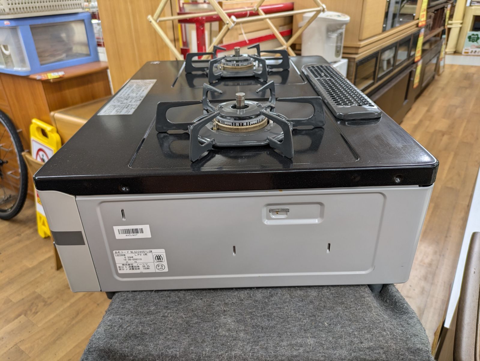 J310☆ノーリツ☆LPガスコンロ☆水無し片面焼きグリル