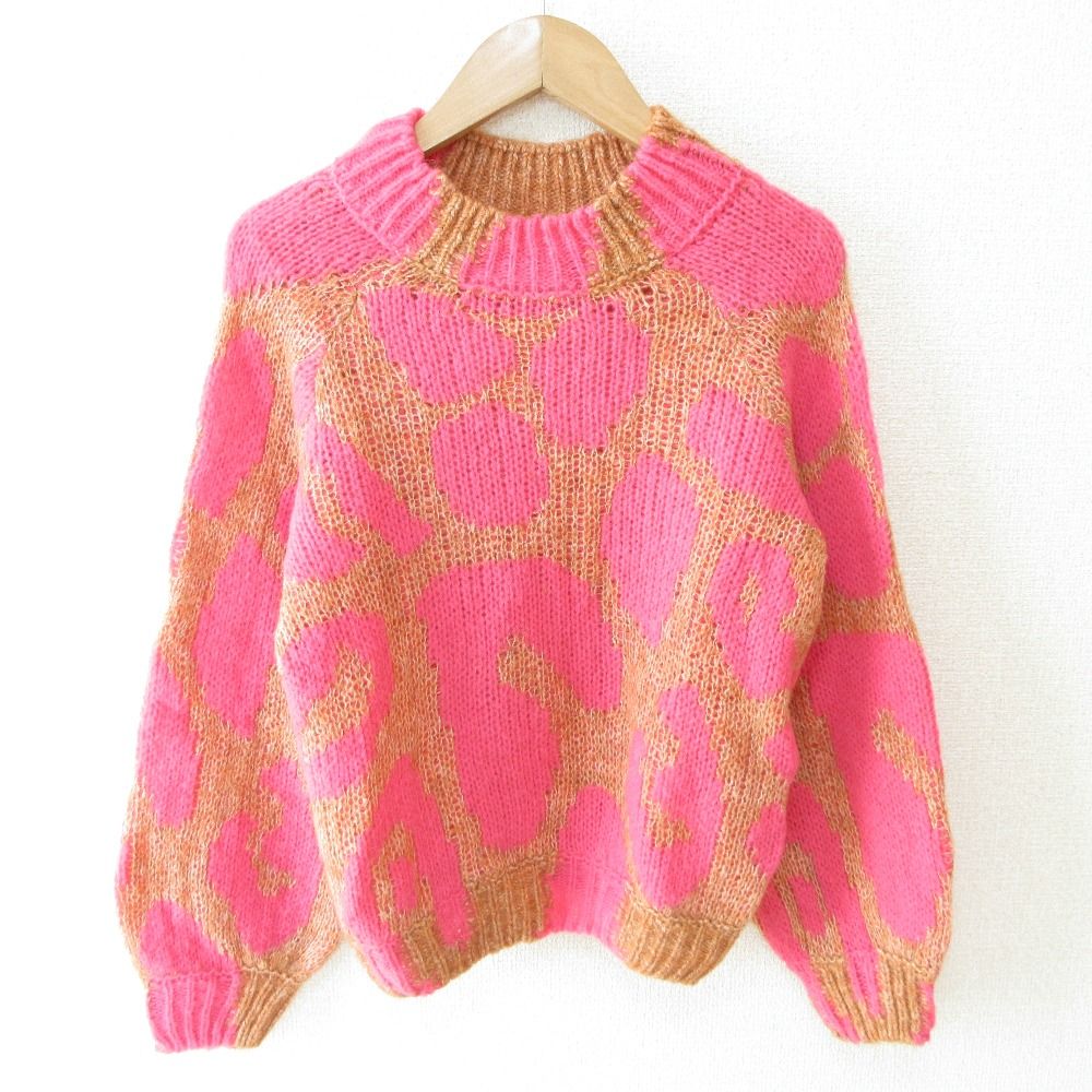 Stella McCartney - 美品 STELLA McCARTNEY ステラマッカートニー アルパカブレンド レオパード柄 プルオーバー ニット セーター 36 ピンク×オレンジ レディース 古着 中古 USED 美品 STELLA McCARTNEY ステラマッカートニー アルパカブレンド