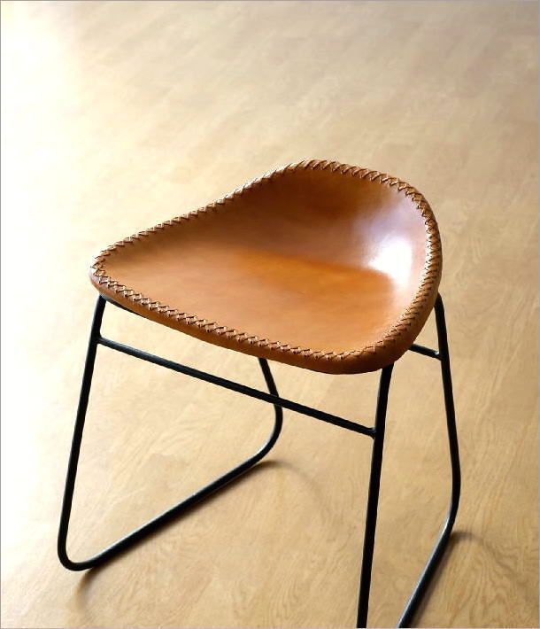 アイアン脚　レザー 本革　アンティーク風チェア スツール アンティーク 2024 おしゃれ 椅子 いす イス チェア チェアー