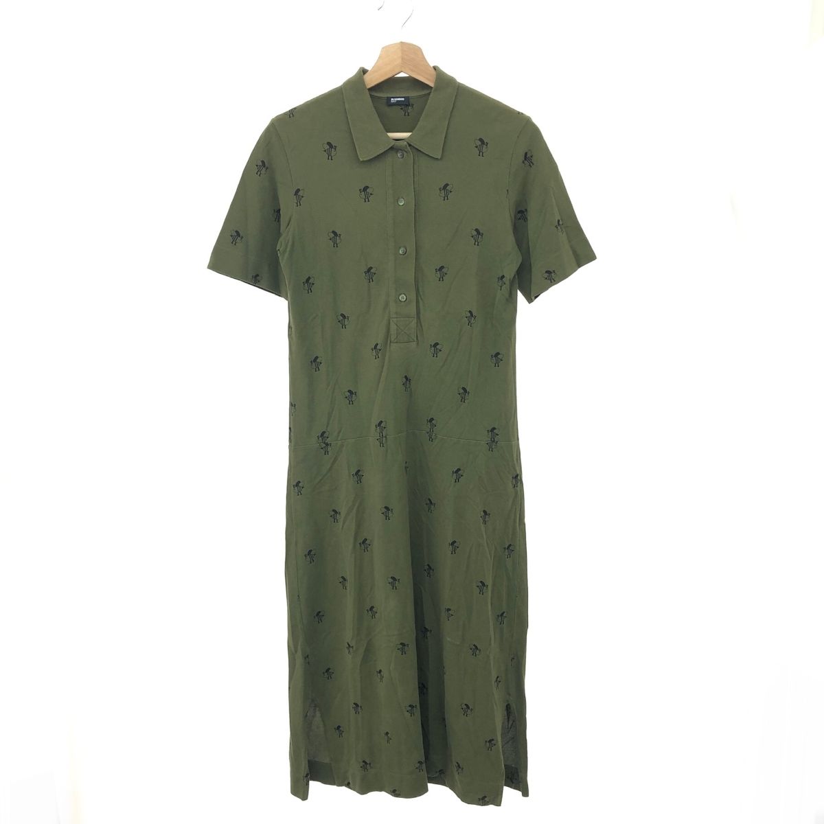JIL SANDER NAVY ジルサンダーネイビー ロング ハチ柄 半袖ポロ