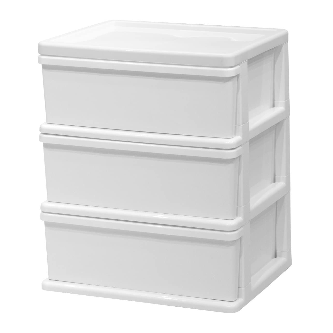 在庫セール】(PP) ポリプロピレン ホワイト/ホワイト 3段 日本製