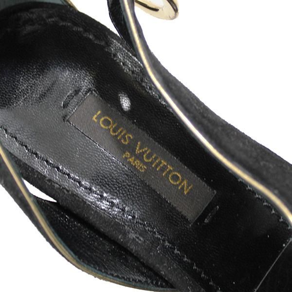 ルイヴィトン 靴 22.5cm ブラックxゴールド JJS01360