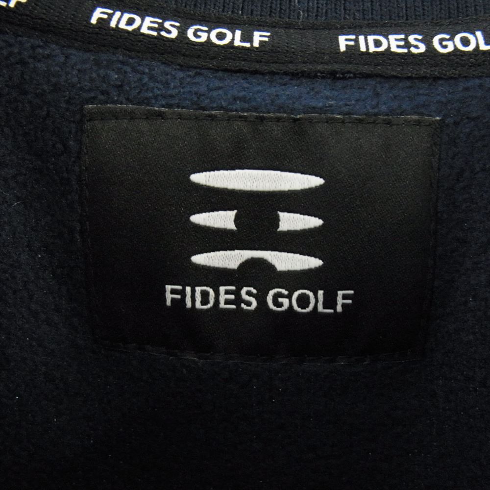 フィデスゴルフ FIDES GOLF スウェット ロゴ刺繍 ラグラン フリース プルオーバー スウェット トレーナー ネイビー系 M【中古】