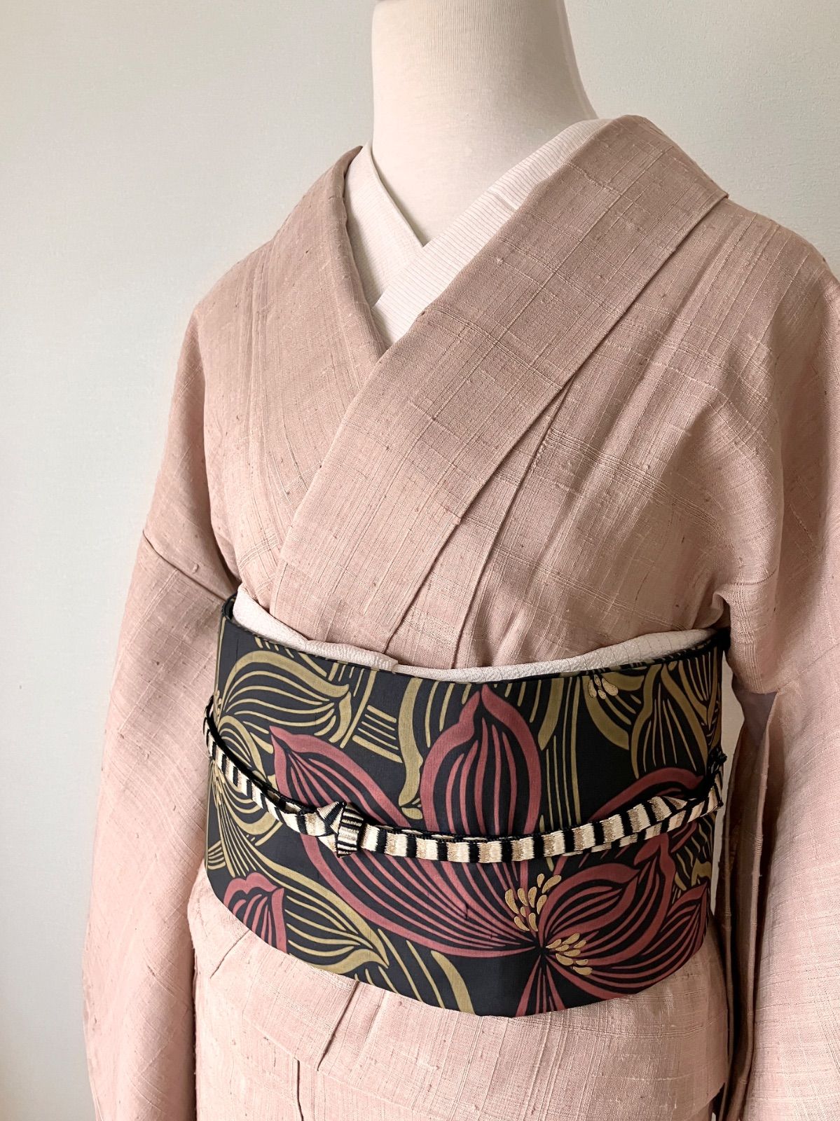 やわらかな薄紅色 単衣着物