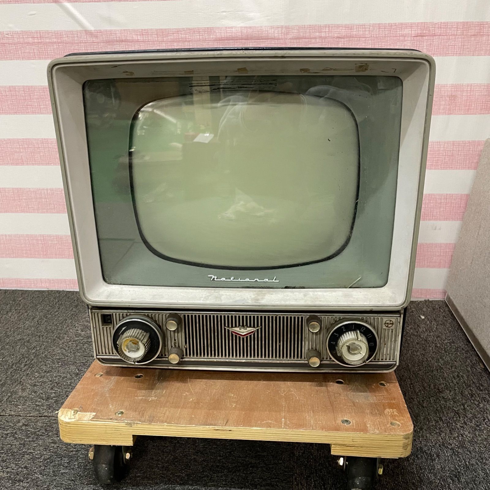 当時物 真空管ナショナルテレビ T14-RIP 松下電器 昭和レトロ