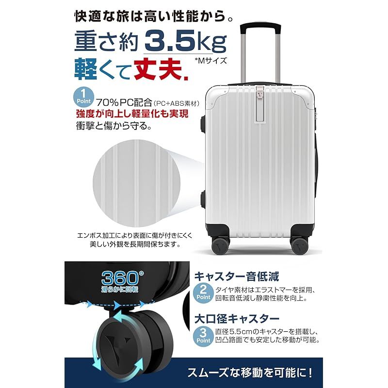 VELSKYF] 現役客室乗務員監修 スーツケース キャリーケース