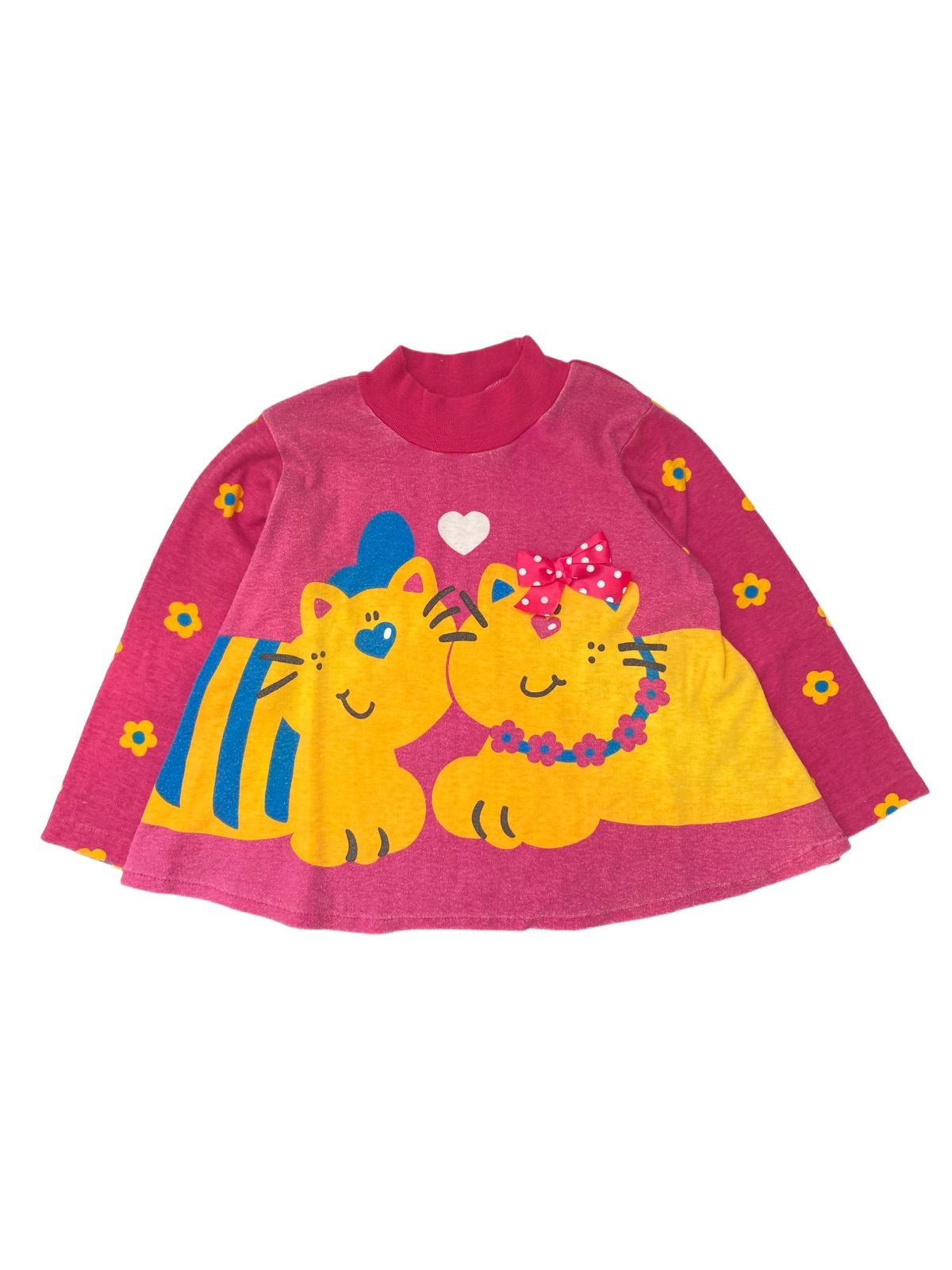 【Size110】vintage  ねこちゃん  長袖Tシャツ  US古着　アメリカ 輸入 ロンT  ヴィンテージ