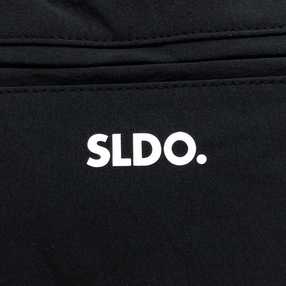 超美品】エスルド ハーフパンツ 黒 ロゴ白 ウエスト一部ゴム メンズ XL  