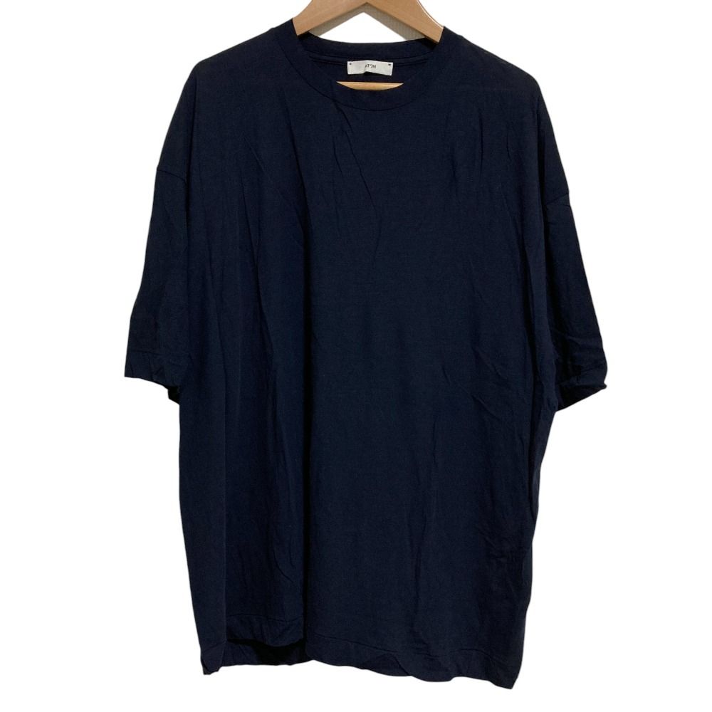 美品 23SS ATON エイトン 60/FRESCA OVERSIZED T-SHIRTS ハーフスリーブ クルーネック カットソー KKAGSM0406 サイズ2 ネイビー レディース 古着 中古 美品 23SS ATON エイトン 60/FRESCA OVERSIZED T-SHIRTS ハーフ