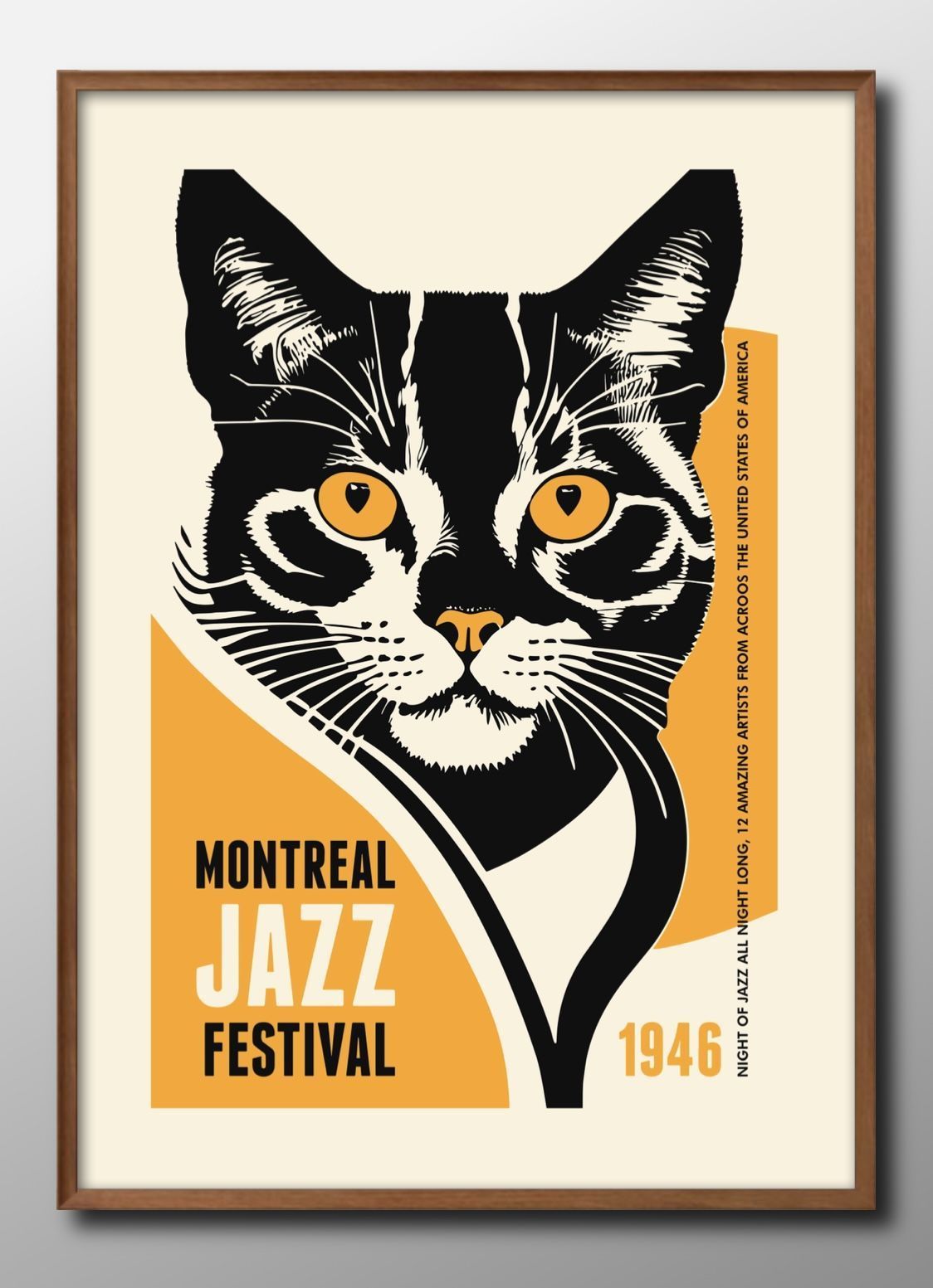 14015ジャズ モントリオール 猫 ネコ A3 サイズ ポスター アート