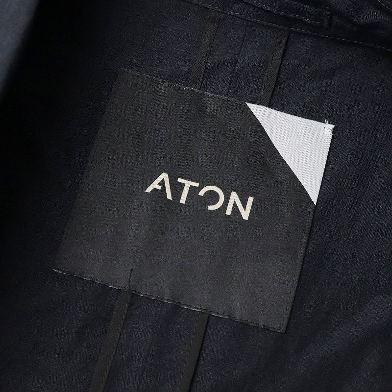 エイトン ATON SILK LINEN SHANTUNG GAWN TRENCH COAT リネン