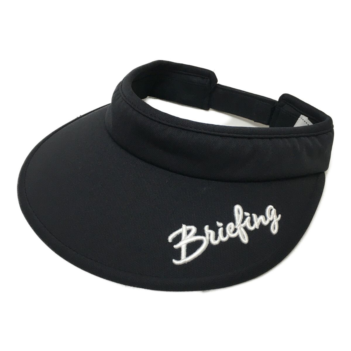 中古 ブリーフィング BRIEFING つば広サンバイザー フリー ブラック 黒 ロゴ刺しゅう 日除け対策 日焼け対策