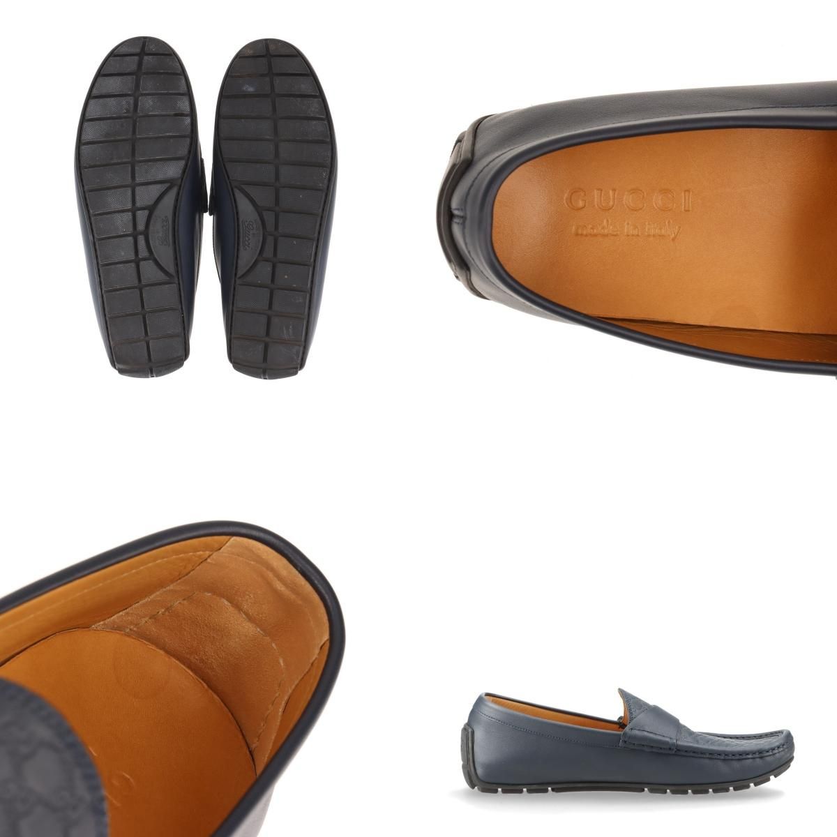  GUCCI グッチ ローファー マイクロ GG シマ Size 7 ドライビングシューズ 26 cmレザー ローファー 革靴 靴