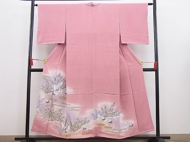 平和屋野田店■訪問着　エ霞遠山箔散らし　暈し染め　金銀彩　逸品　n-vz1045