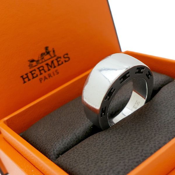 HERMES クラルテリング エルメス #52 約9.5号 Hロゴ シルバー