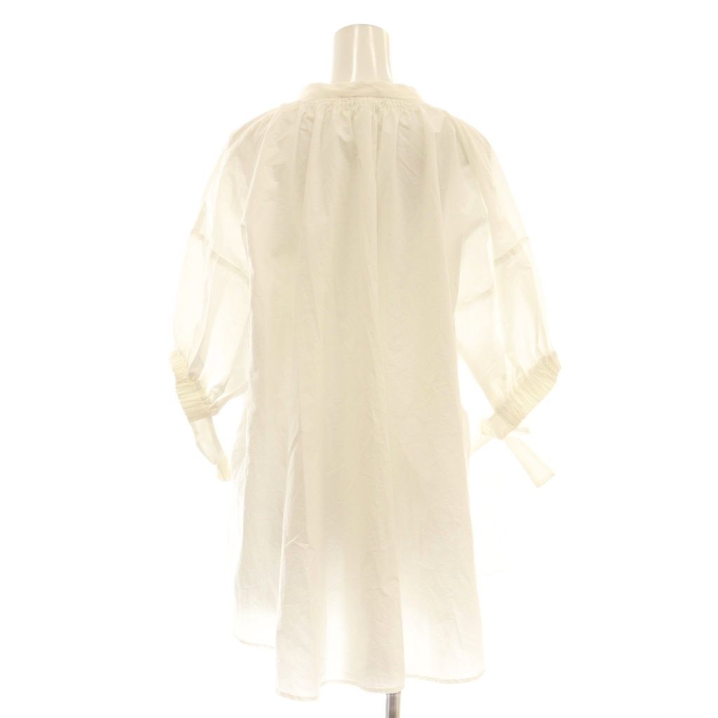 エンフォルド ENFOLD 23 SS GATHER-SLEEVE BLOUSE ブラウス 半袖 38 白 ホワイト AT OS