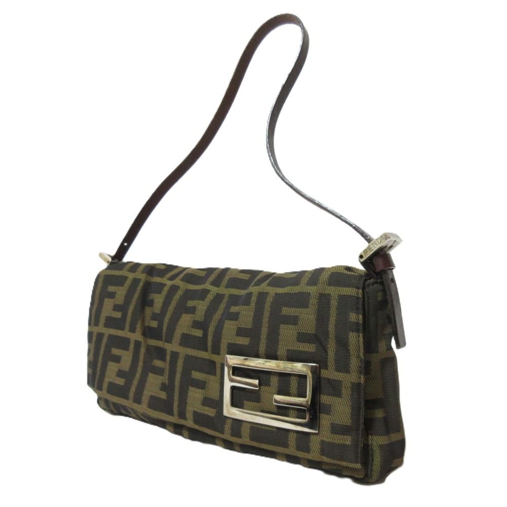 美品 FENDI フェンディ ズッカ柄 キャンバス アクセサリーポーチ ミニ