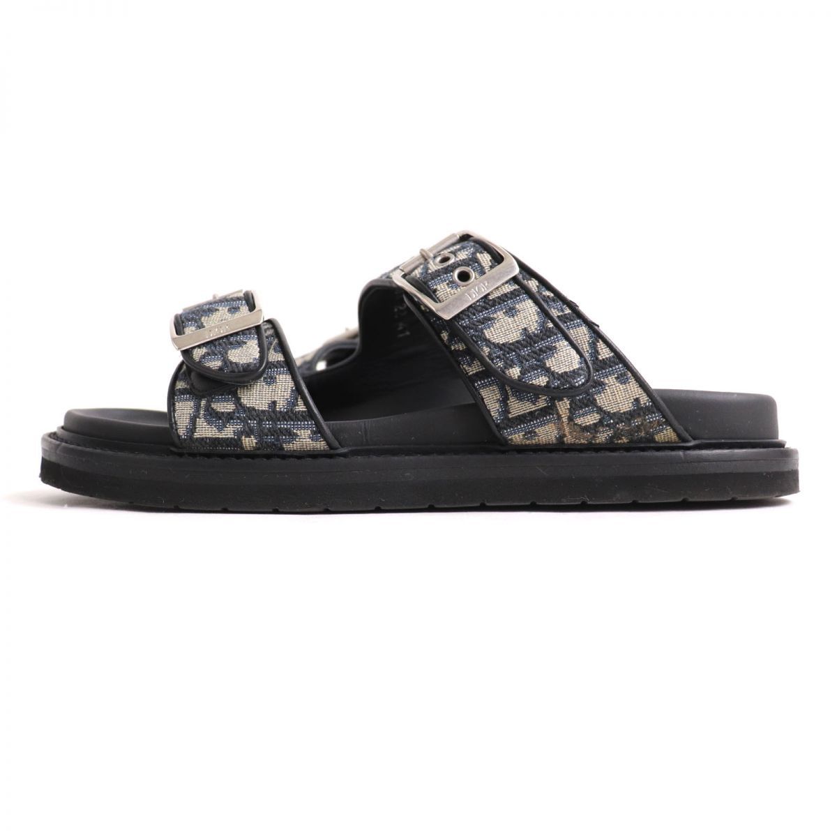 極美品◇DIOR ディオール オム 3SA115ZSA AQUA SANDAL オブリーク ジャ 