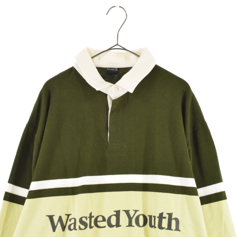 WASTED YOUTH (ウェイステッドユース) Rugby Shirt ロゴプリントラガー